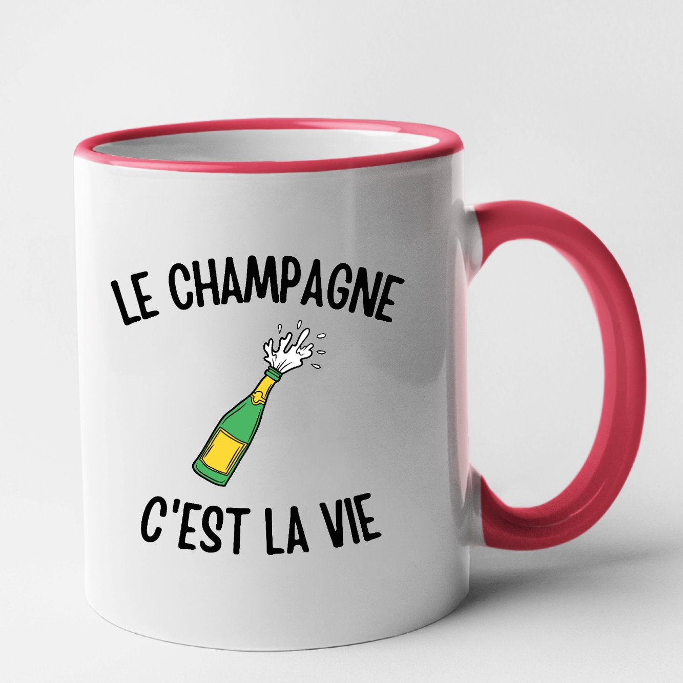 Mug Le champagne c'est la vie Rouge