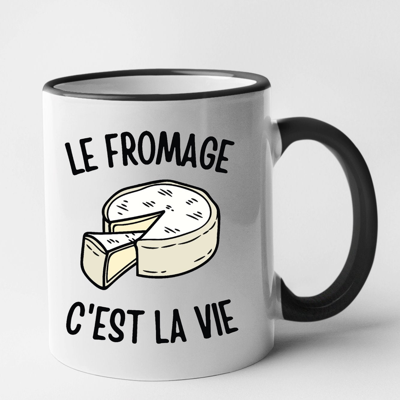 Mug Le fromage c'est la vie Noir