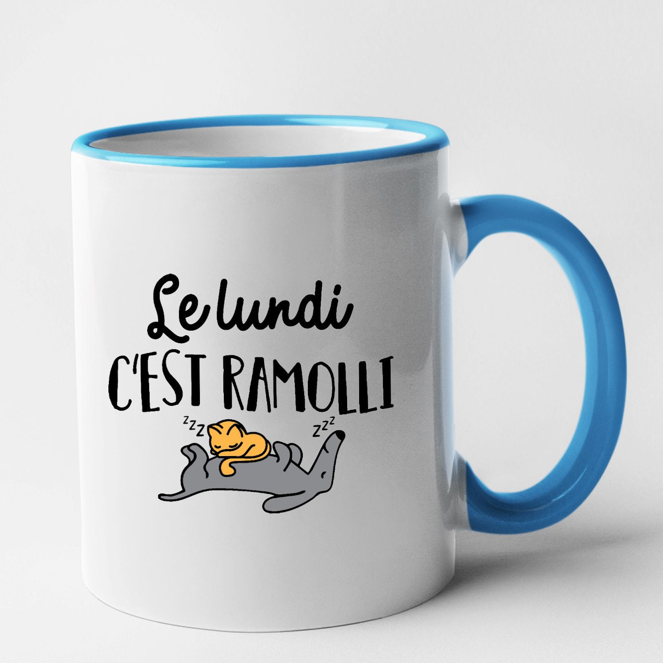 Mug Le lundi c'est ramolli Bleu