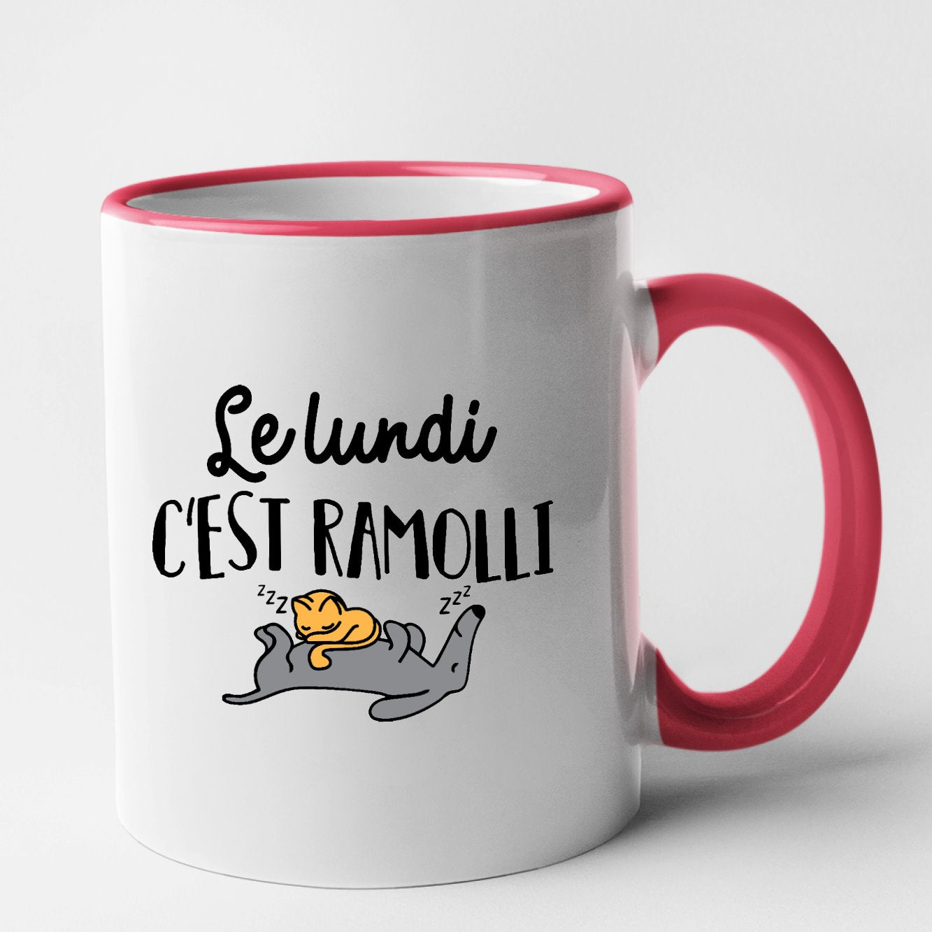 Mug Le lundi c'est ramolli Rouge