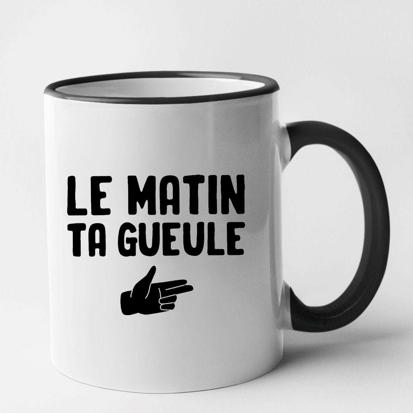 Mug Le matin ta gueule Noir