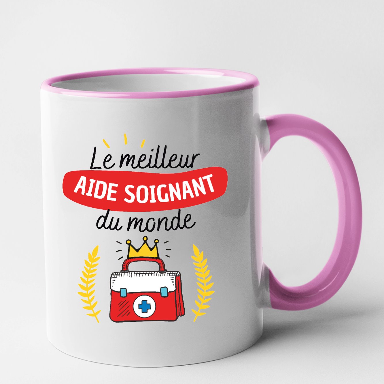 Mug Le meilleur aide soignant du monde Rose