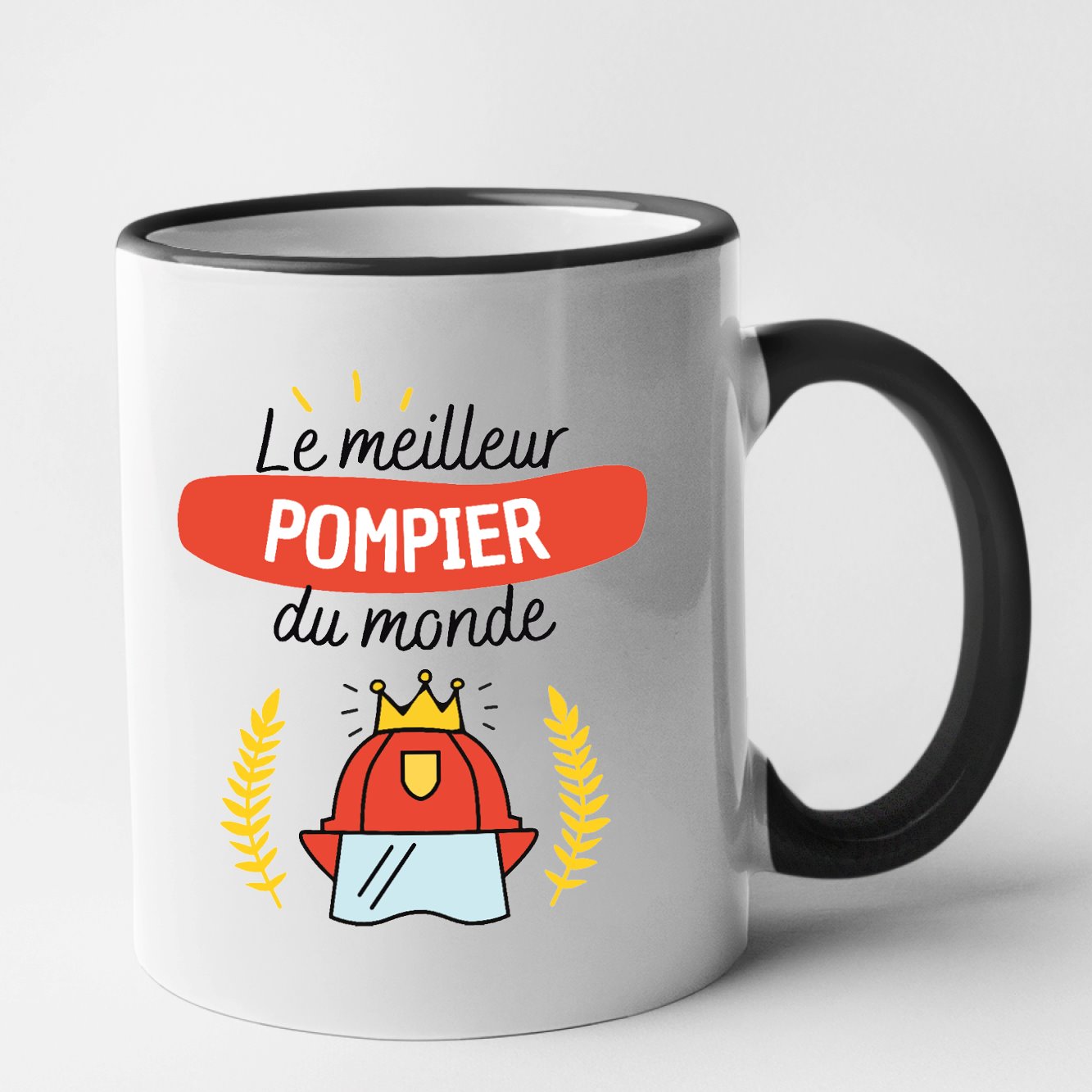 Mug Le meilleur pompier du monde Noir