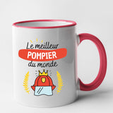 Mug Le meilleur pompier du monde Rouge