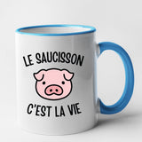 Mug Le saucisson c'est la vie Bleu