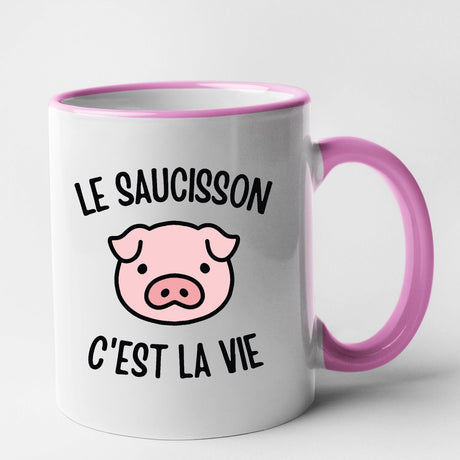 Mug Le saucisson c'est la vie Rose