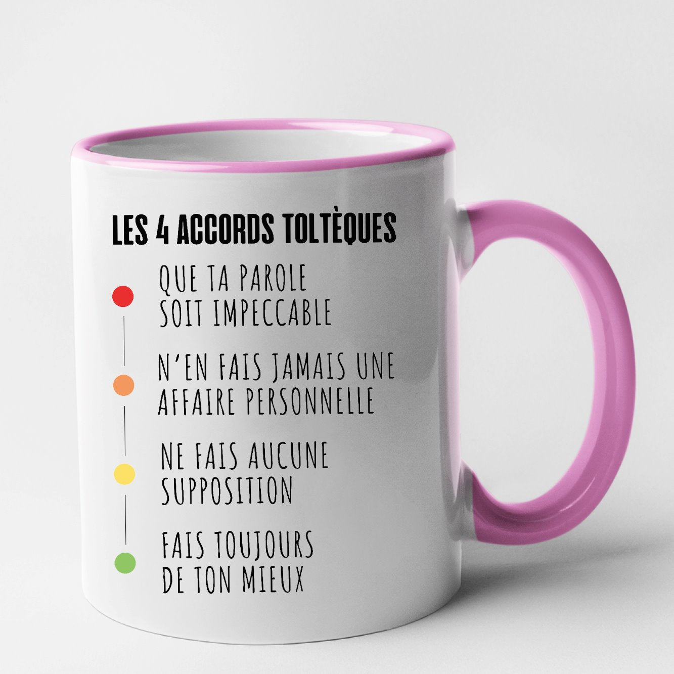 Mug Les 4 accords toltèques Rose