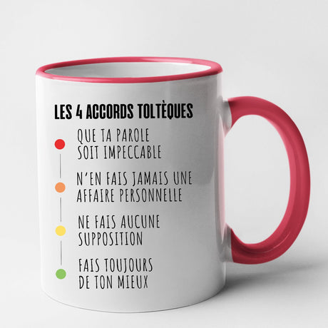 Mug Les 4 accords toltèques Rouge