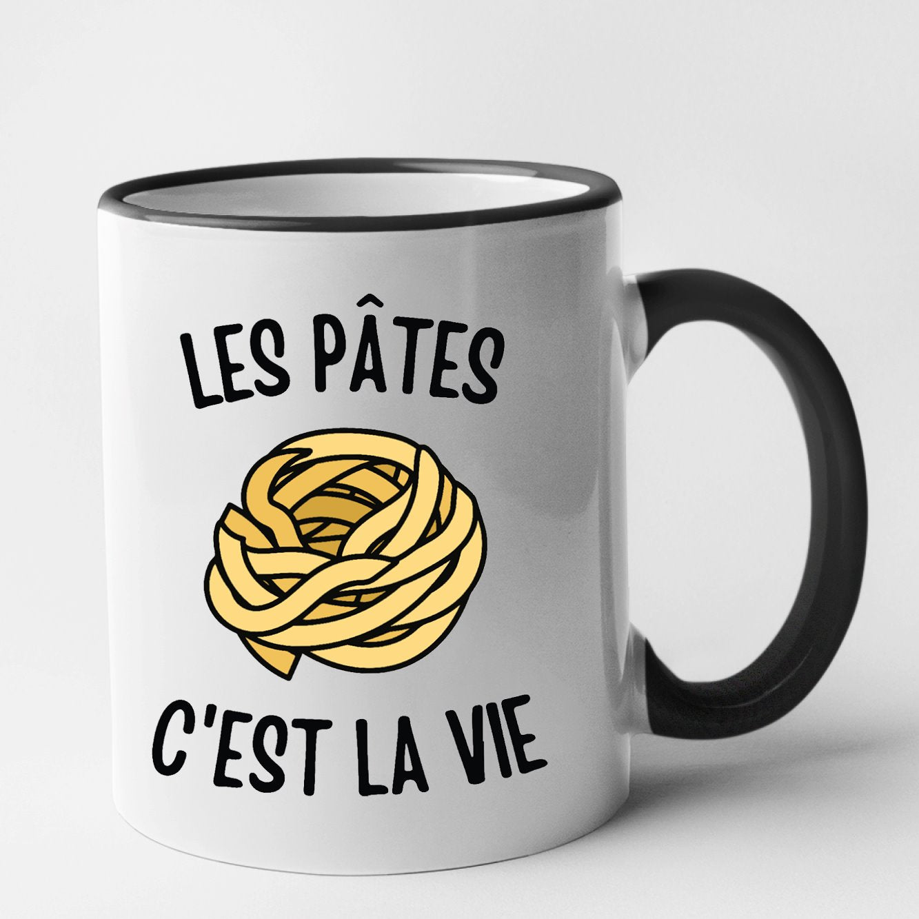 Mug Les pâtes c'est la vie Noir