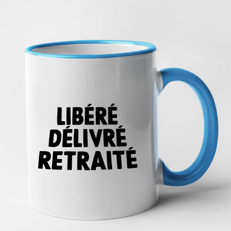 Mug Libéré délivré retraité Bleu