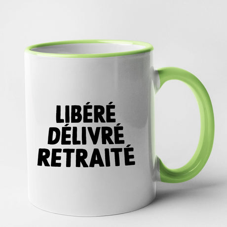 Mug Libéré délivré retraité Vert