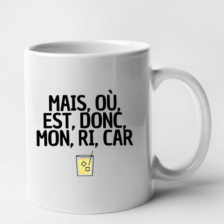 Mug Mais, où, est, donc, mon, ri, car Blanc