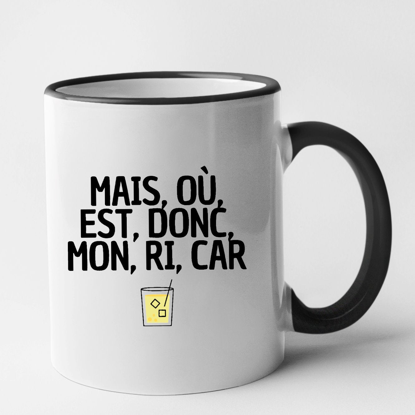 Mug Mais, où, est, donc, mon, ri, car Noir