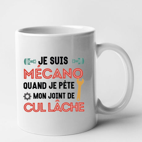 Mug Mécano mon joint de cul lâche Blanc