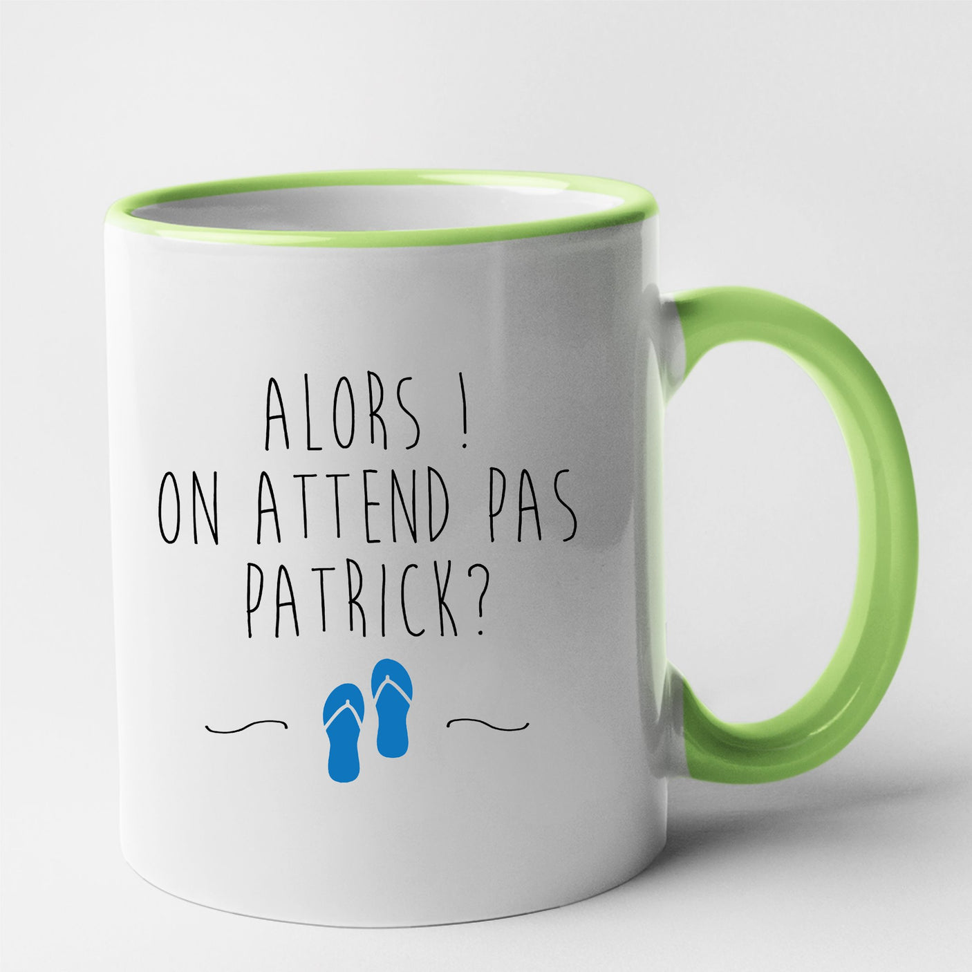 Mug On attend pas Patrick Vert