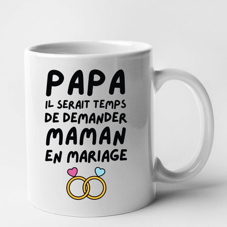 Mug Papa demande en mariage maman Blanc