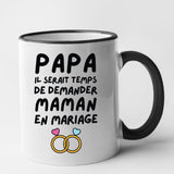 Mug Papa demande en mariage maman Noir