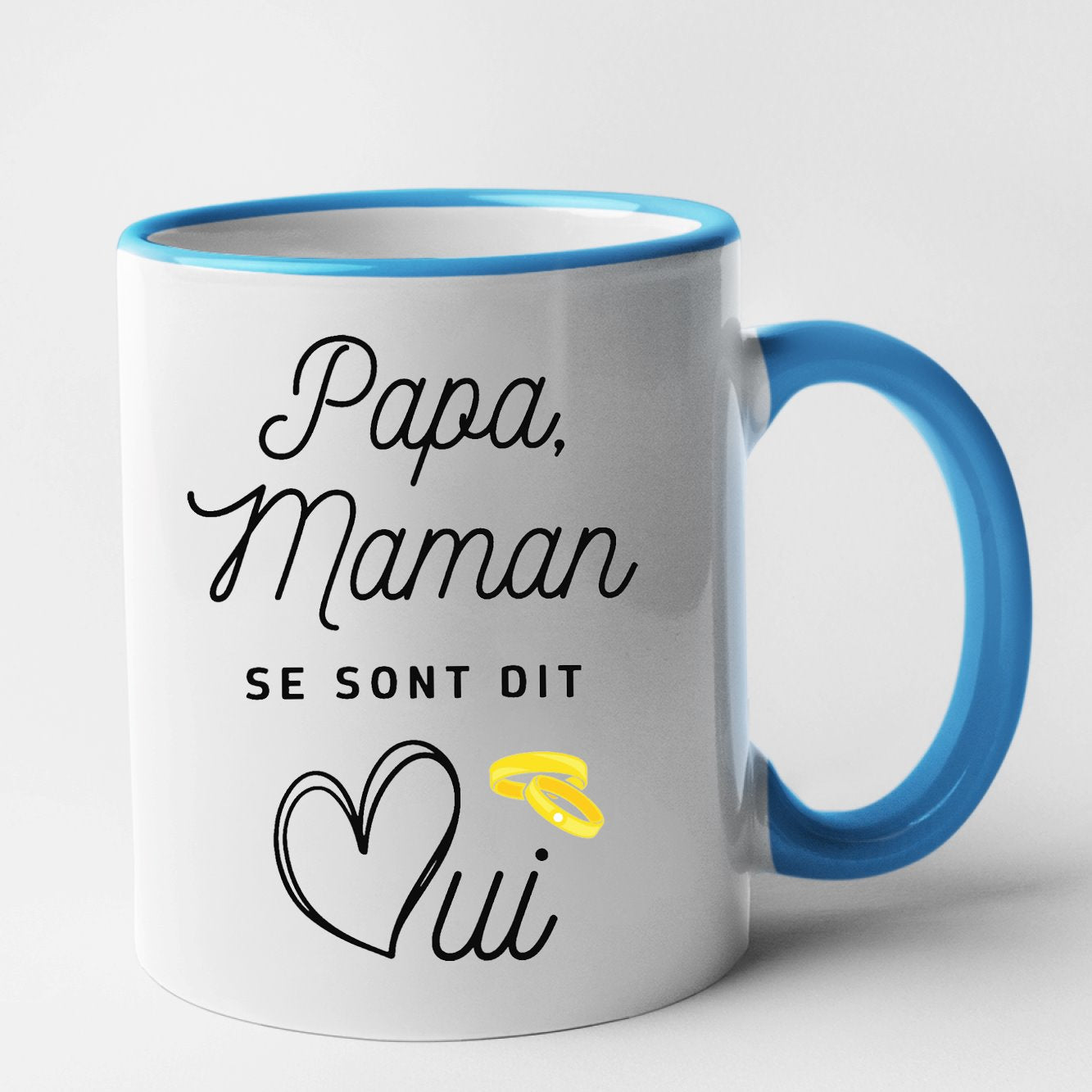 Mug Papa maman se sont dit oui Bleu