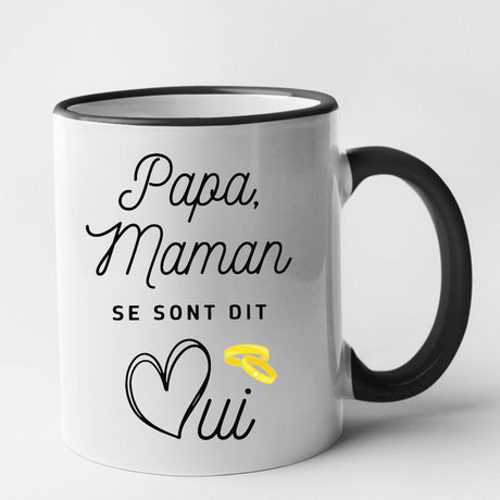 Mug Papa maman se sont dit oui Noir