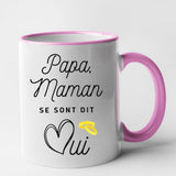 Mug Papa maman se sont dit oui Rose