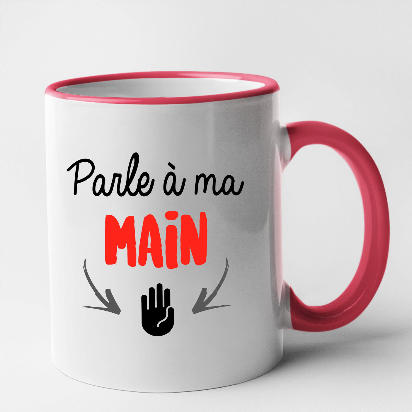 Mug Parle à ma main Rouge