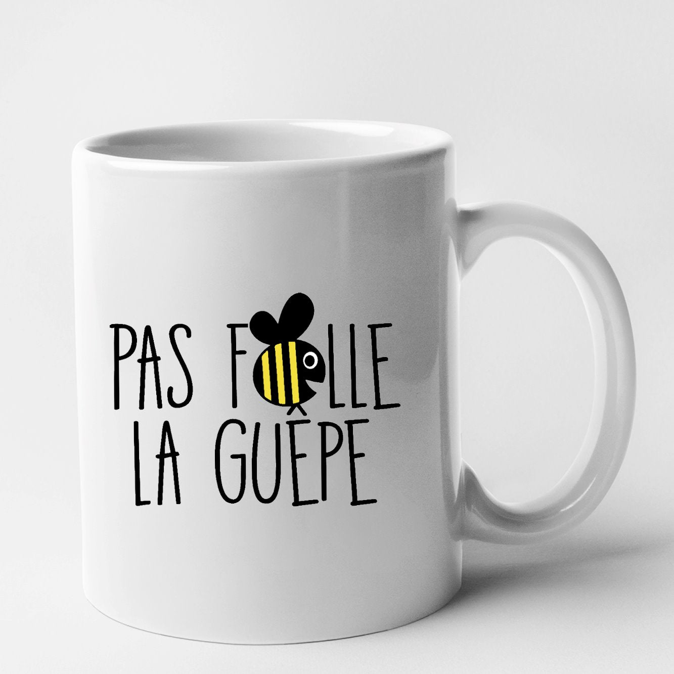 Mug Pas folle la guêpe Blanc