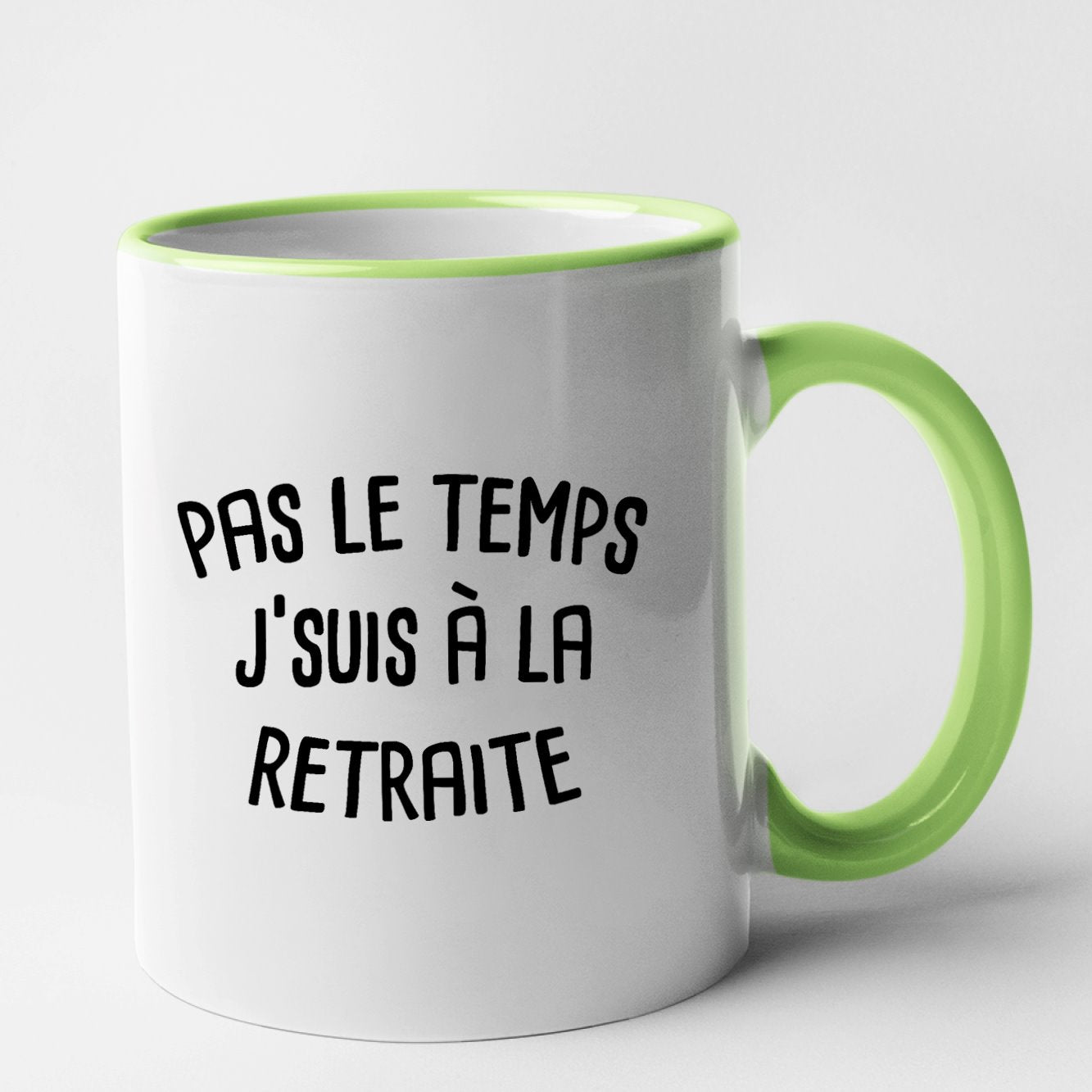 Mug Pas le temps j'suis à la retraite Vert