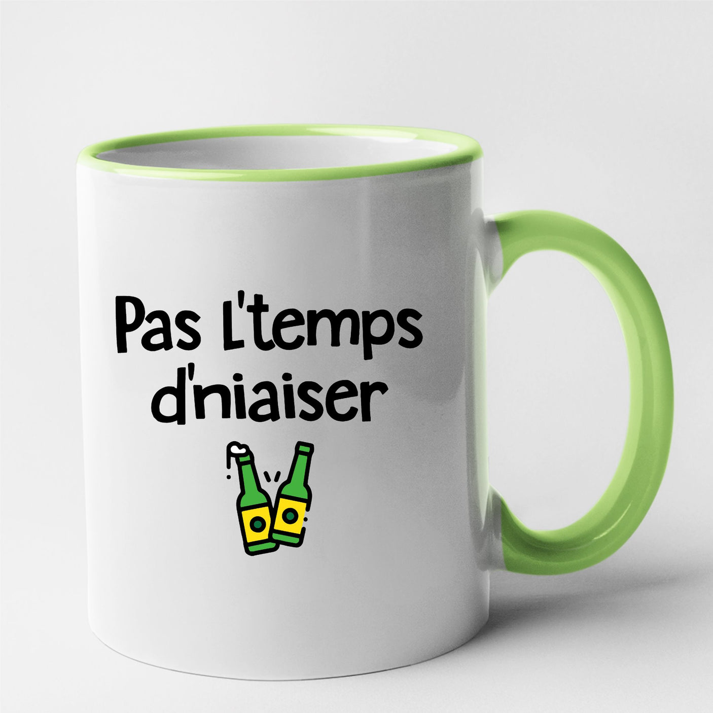 Mug Pas l'temps d'niaiser Vert