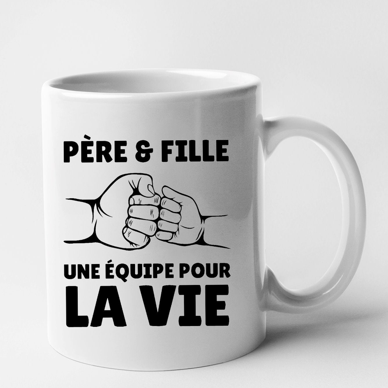 Mug Père et fille une équipe pour la vie Blanc