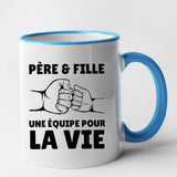 Mug Père et fille une équipe pour la vie Bleu