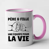 Mug Père et fille une équipe pour la vie Rose