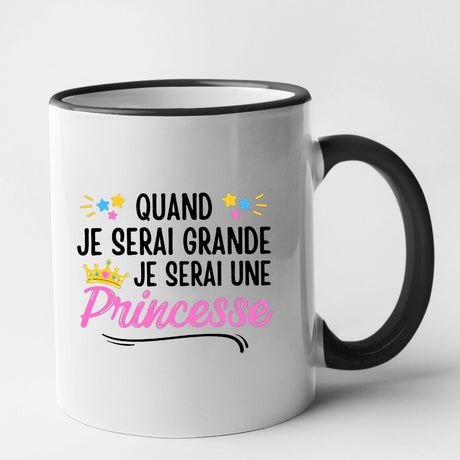 Mug Quand je serai grande je serai une princesse Noir