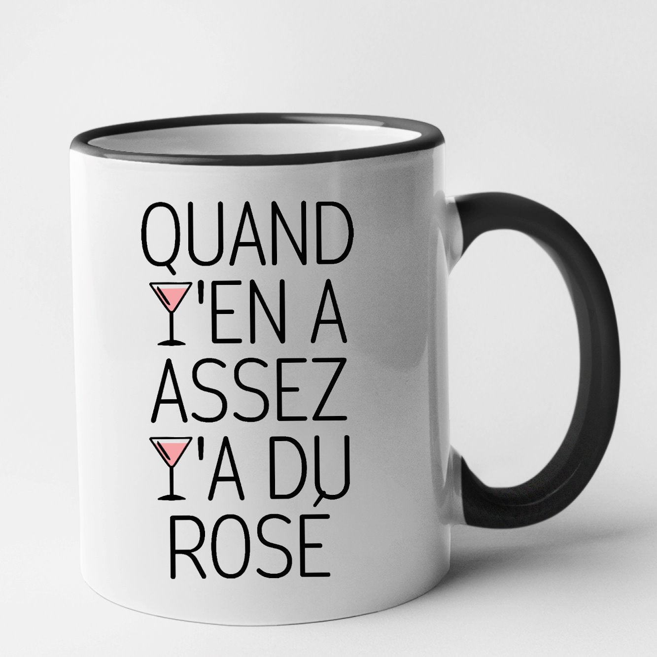 Mug Quand y'en a assez y'a du rosé Noir