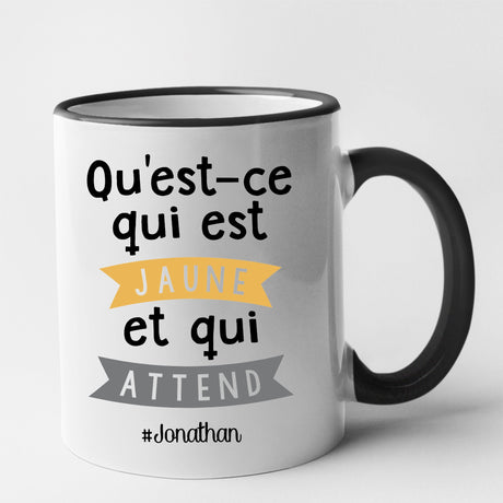 Mug Qu'est-ce qui est jaune Jonathan Noir