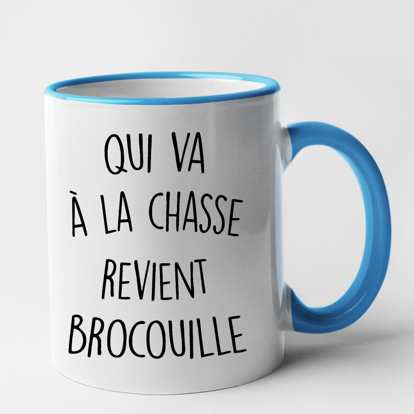 Mug Qui va à la chasse revient brocouille Bleu