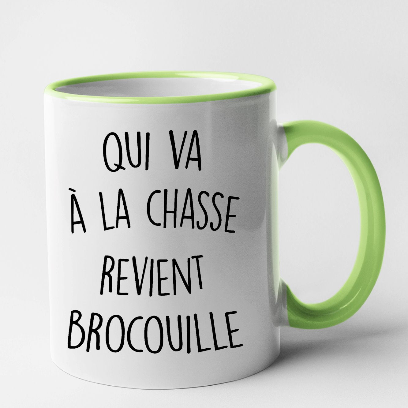 Mug Qui va à la chasse revient brocouille Vert