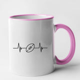 Mug Rythme cardiaque rugby Rose