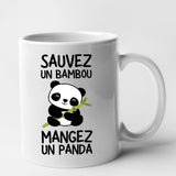 Mug Sauvez un bambou, mangez un panda Blanc