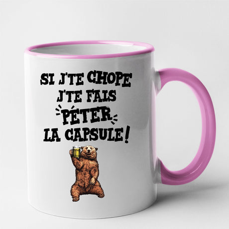 Mug Si j'te chope Rose