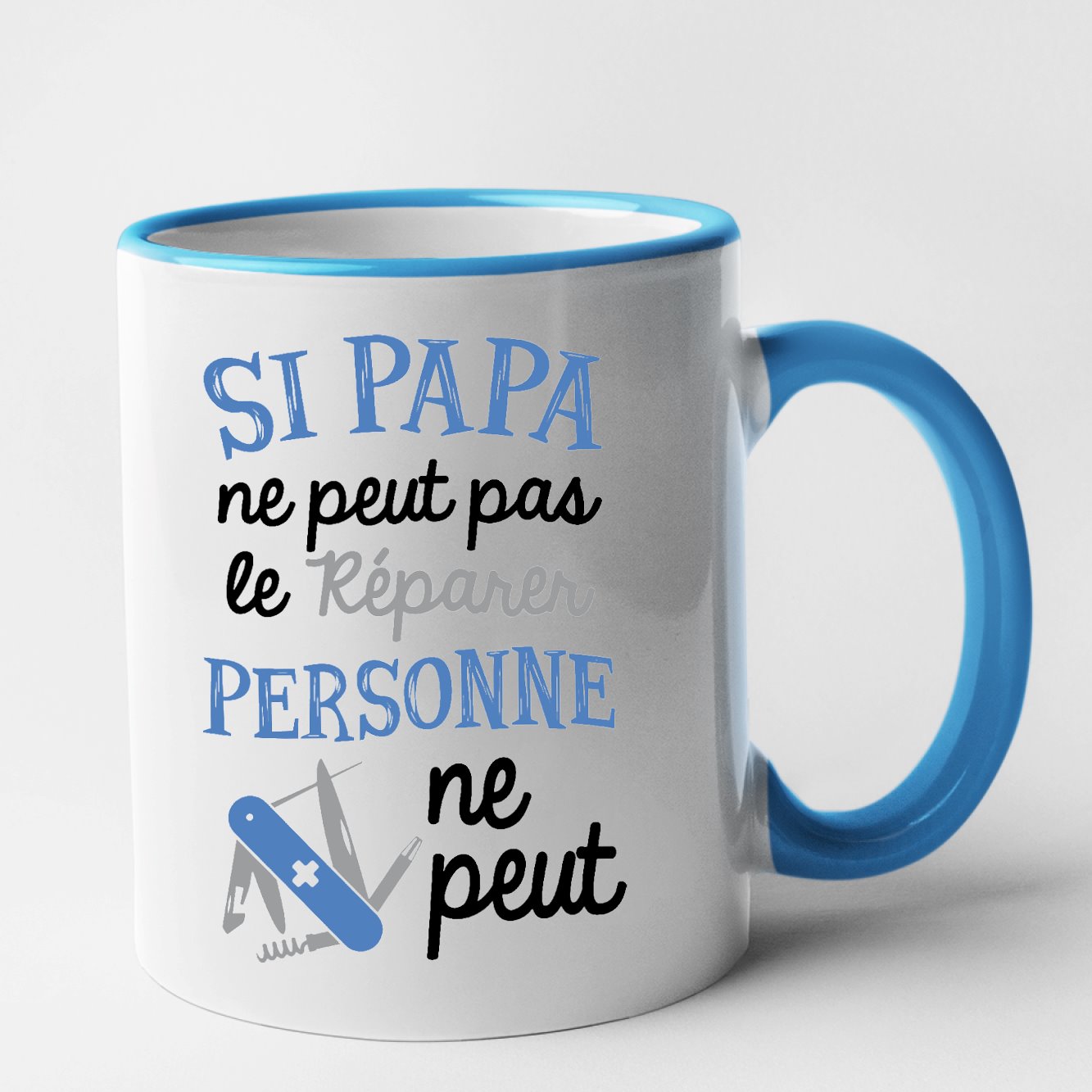 Mug Si papa ne peut pas pas le réparer Bleu