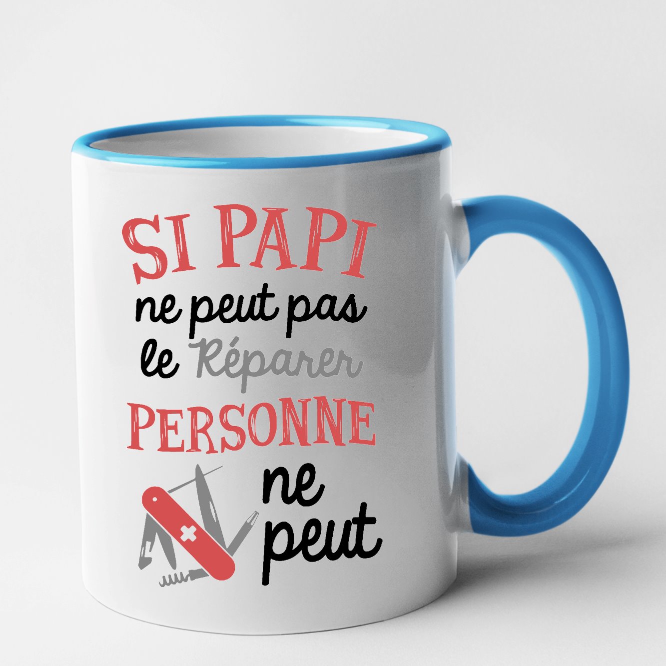 Mug Si papi ne peut pas pas le réparer Bleu