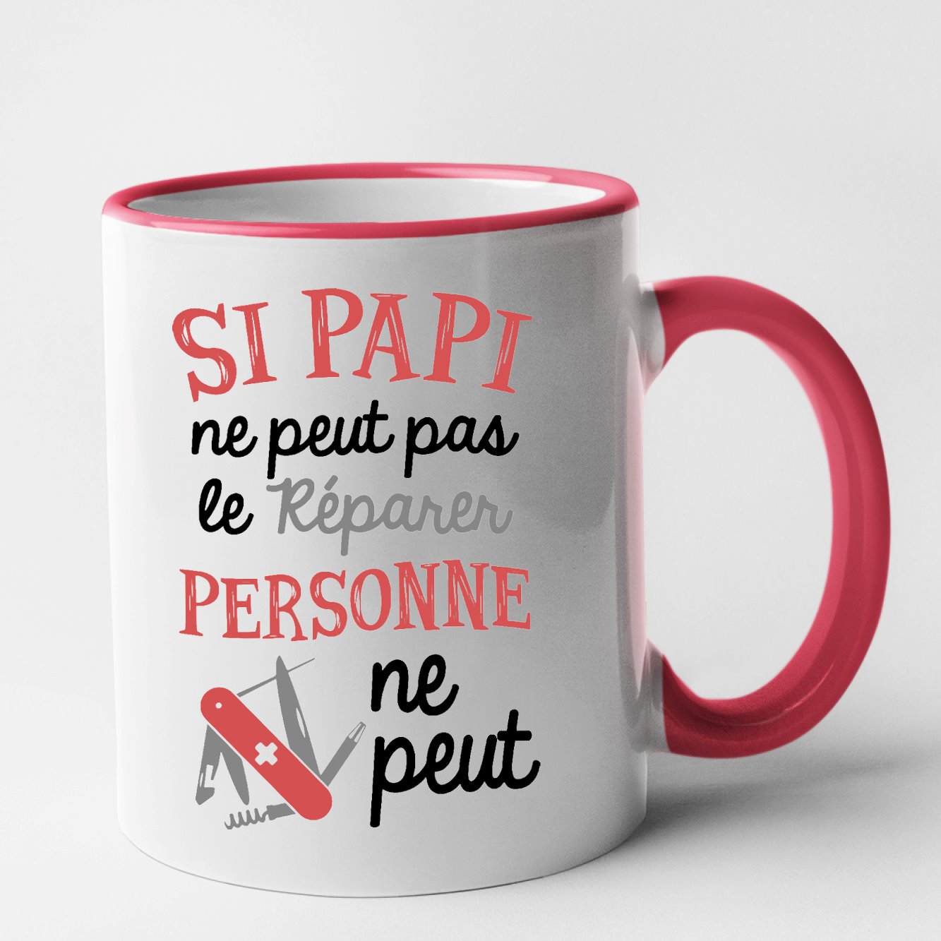 Mug Si papi ne peut pas pas le réparer Rouge