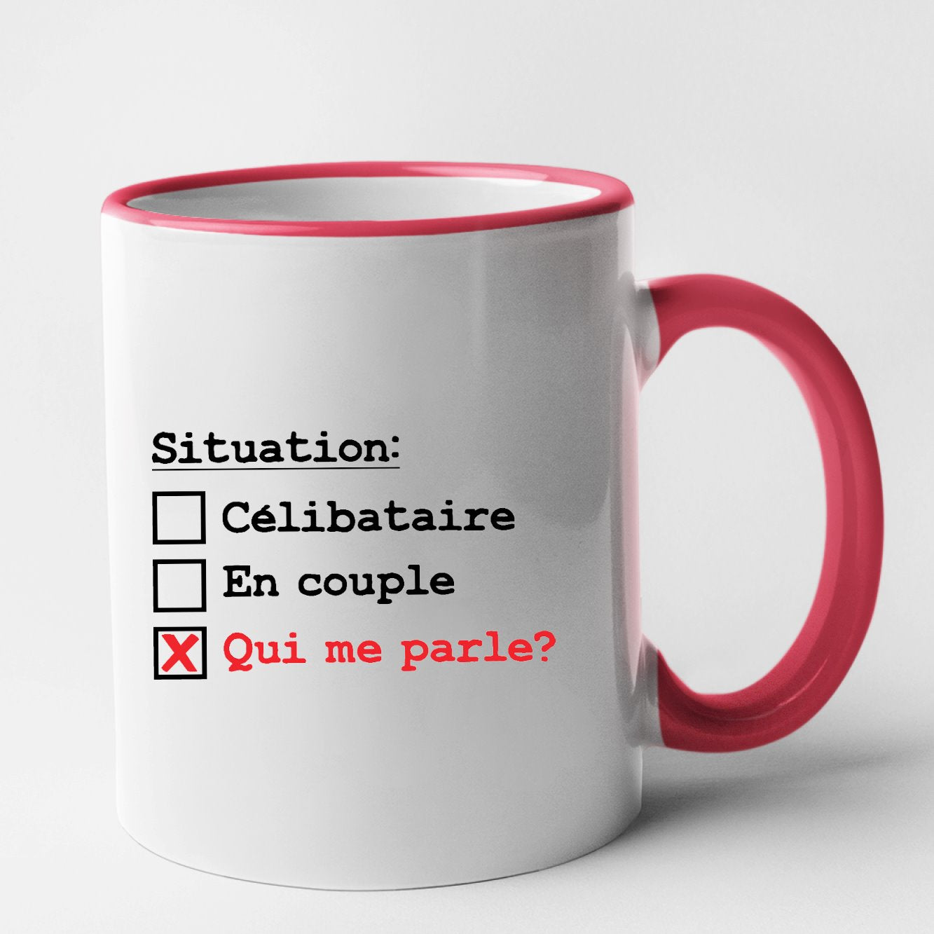 Mug Situation célibataire Rouge