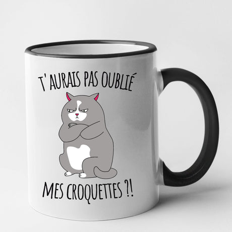 Mug T'aurais pas oublié mes croquettes ? Noir