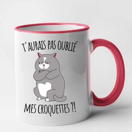 Mug T'aurais pas oublié mes croquettes ? Rouge