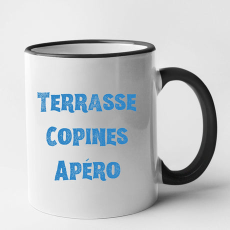 Mug Terrasse copines apéro Noir