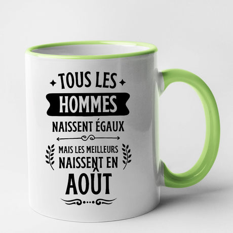 Mug Tous les hommes naissent égaux les meilleurs en août Vert