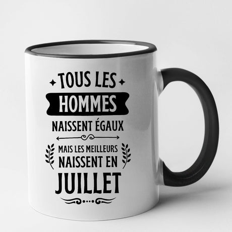 Mug Tous les hommes naissent égaux les meilleurs en juillet Noir