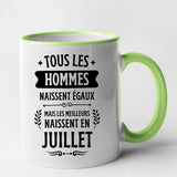 Mug Tous les hommes naissent égaux les meilleurs en juillet Vert