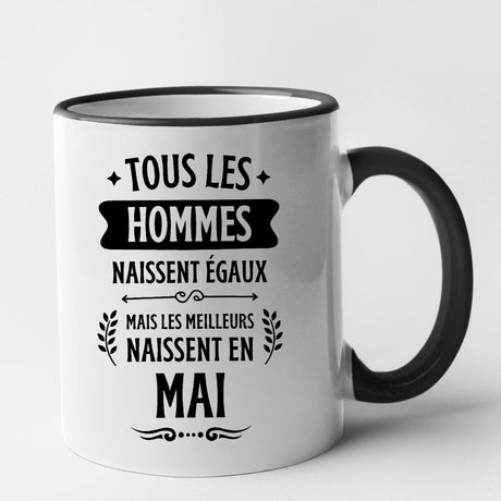 Mug Tous les hommes naissent égaux les meilleurs en mai Noir